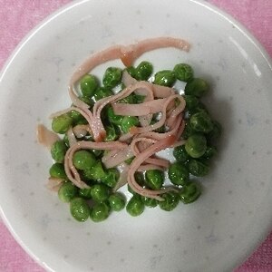 えんどう豆とハムのササッと炒め